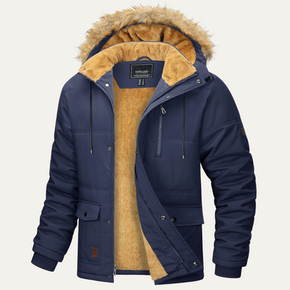 Warm Waterproof Men's Parka Coat with Removable Hood