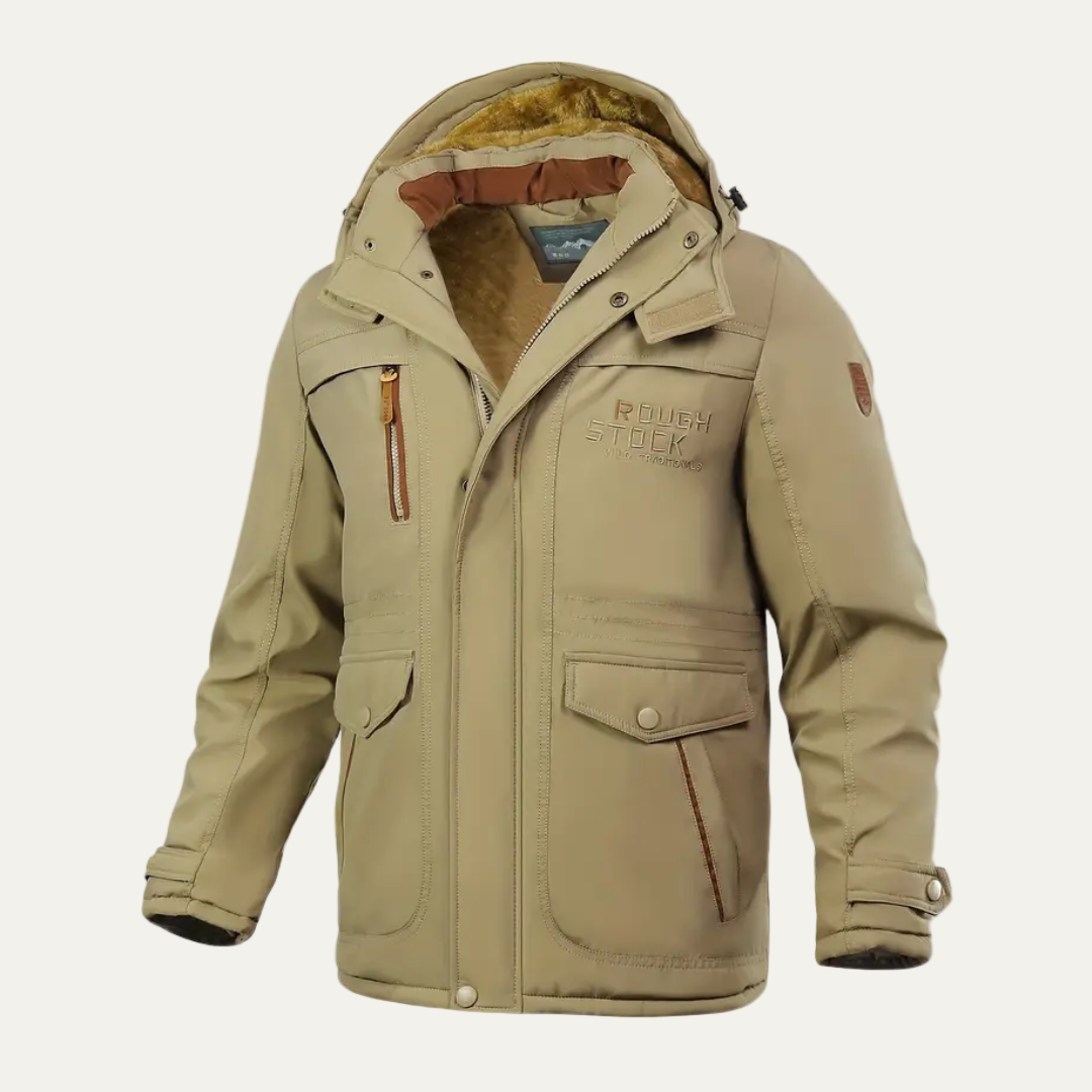 Waterproof Men's Winter Parka Jacket with Hood and Pockets - OutfitLondon