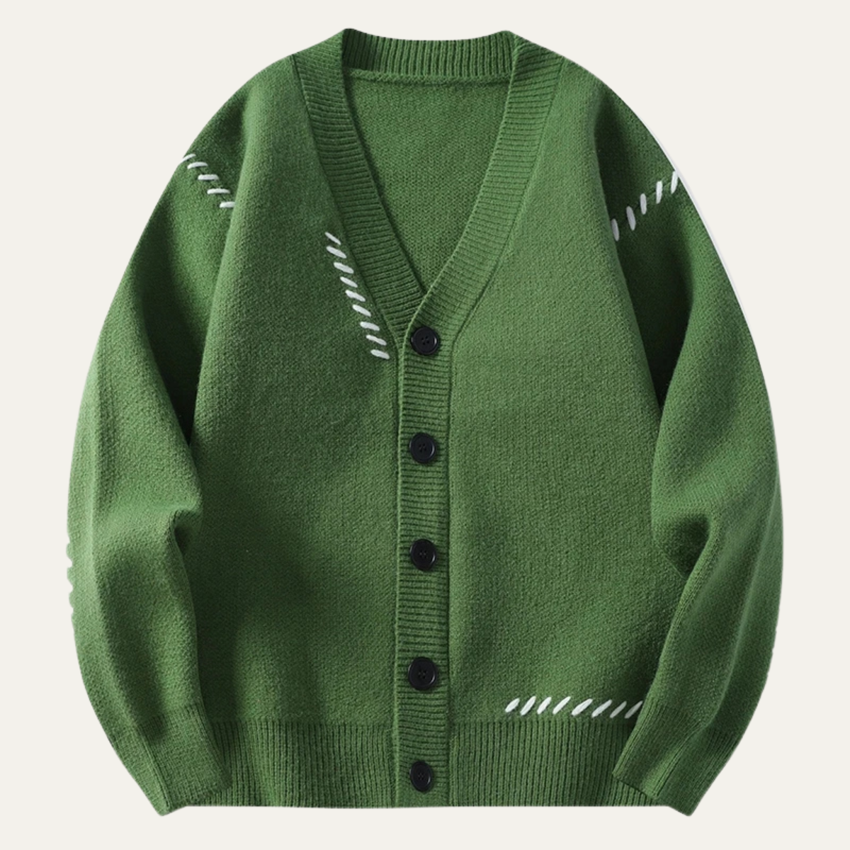 Men's Relaxed Fit V Neck Knitted Cardigan Sweater