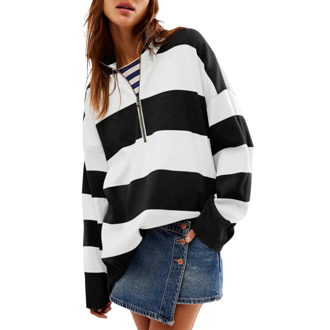 Soft Oversized Long Sleeve Half Zip Sweater