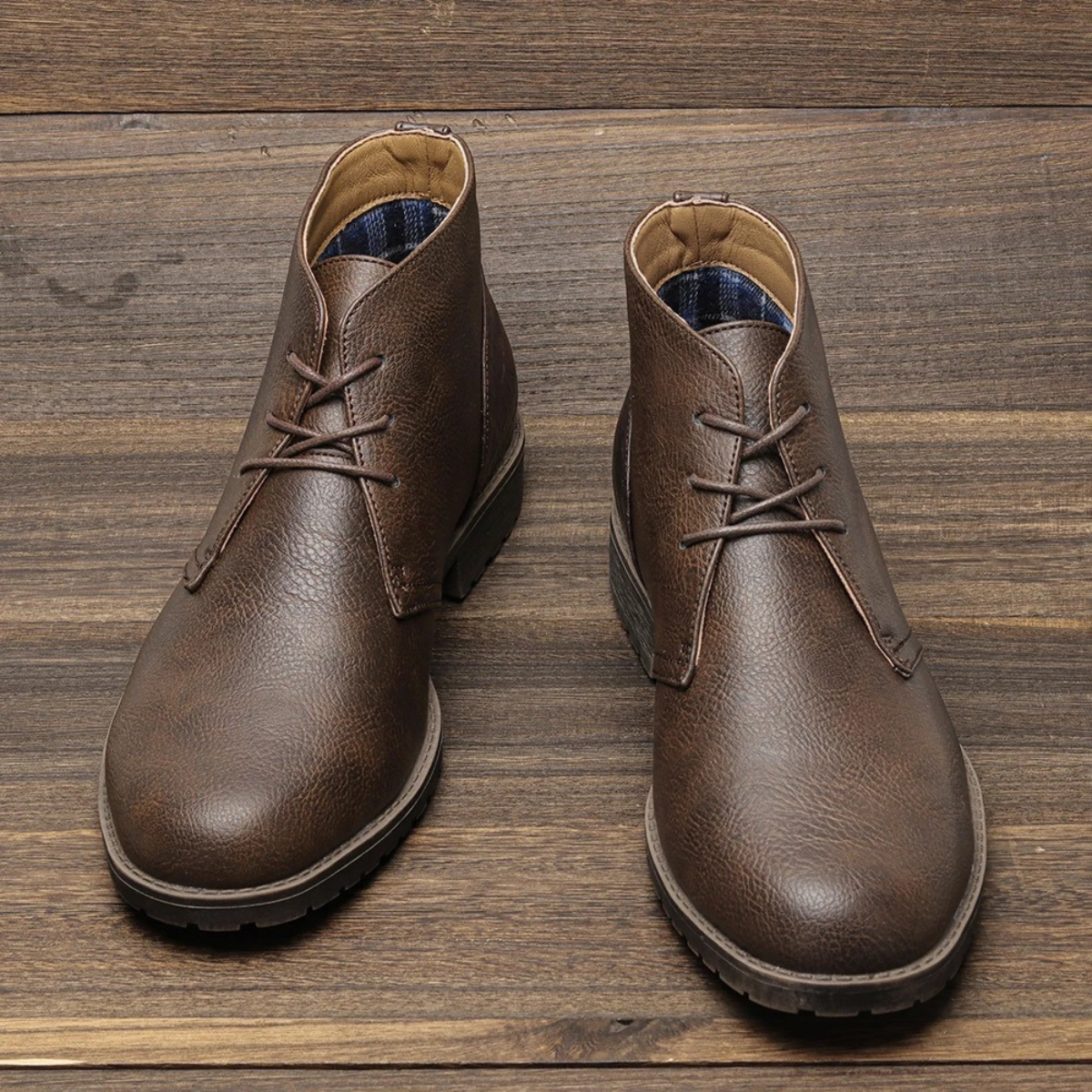 Vintage Men's Brown Leather Ankle Boots