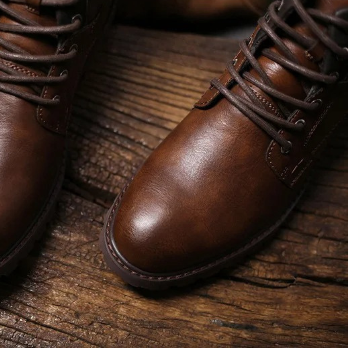 Rugged Men's Classic Leather Ankle Boots