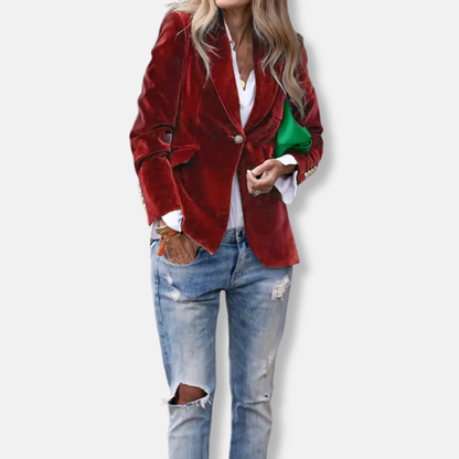 Classic Fit Blazer with Gold Buttons