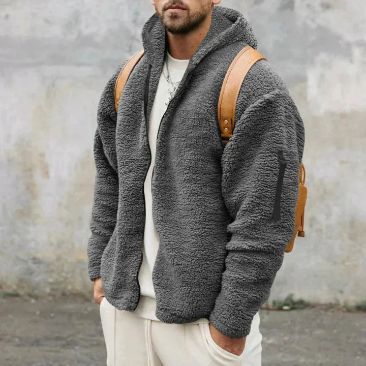 Men's Cozy Fleece Hooded Jacket - OutfitLondon