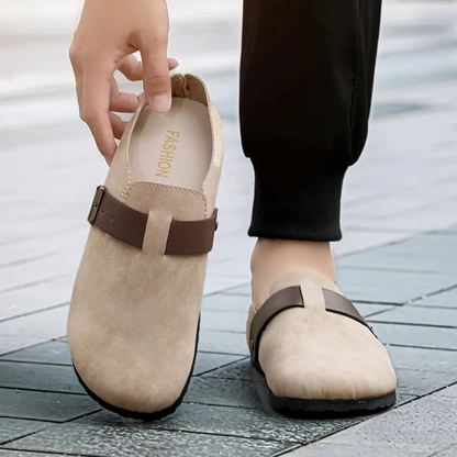 Comfortable Suede Buckle Moccasin Slippers for Men