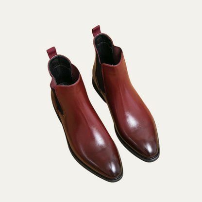 Brown Leather Mens Classic Ankle Boots