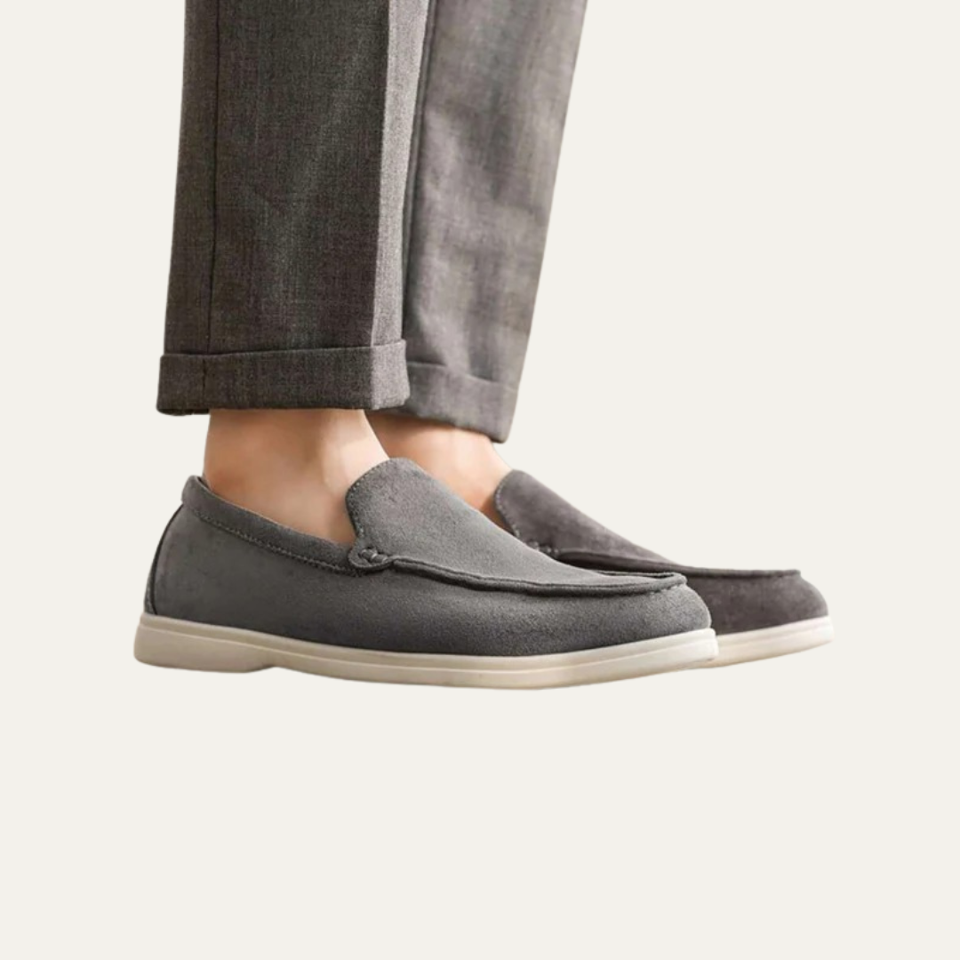 Men's Simple Leather Slip On Loafers Shoes
