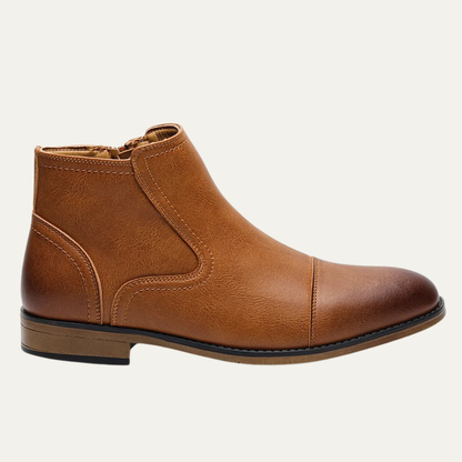 Stylish Men's Leather Zip Up Ankle Boots