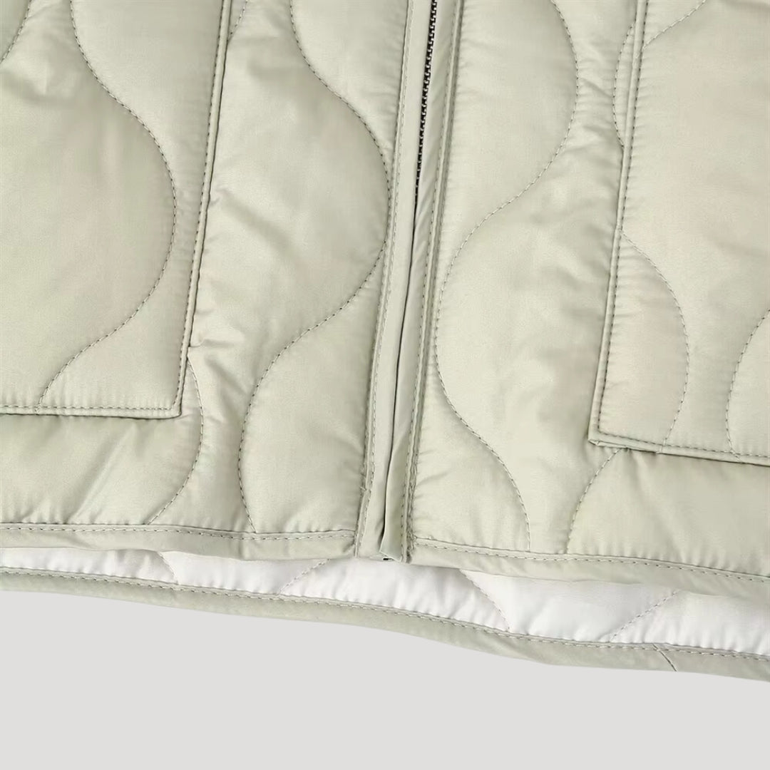 Ladies' Puffer Quilted Zipperless Vest Jacket