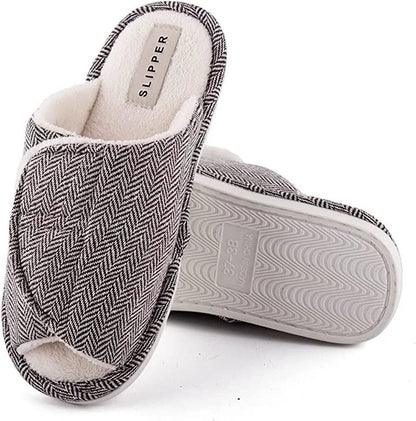 Swollen Feet Non-Slip Open Toe Indoor Wool Slippers