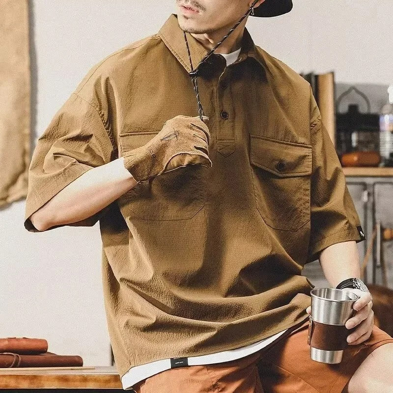 Relaxed Fit Casual Button Shirt with Pocket