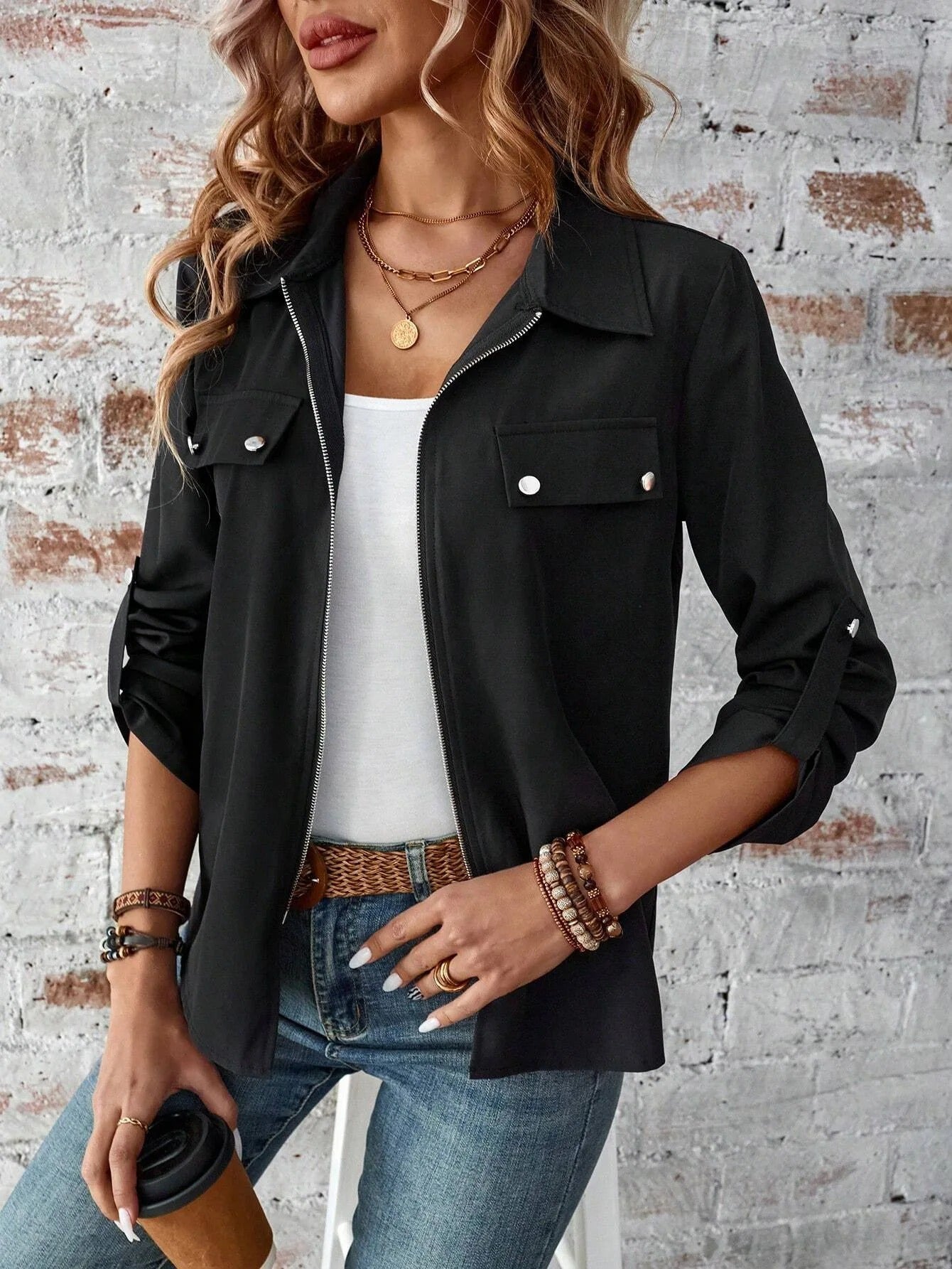 Waterproof Zipper Windbreaker Jacket - OutfitLondon