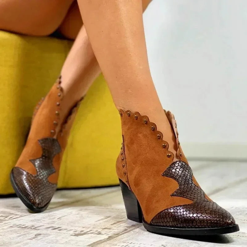 Lace-Up Leather Cowboy Boots