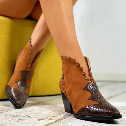 Lace-Up Leather Cowboy Boots