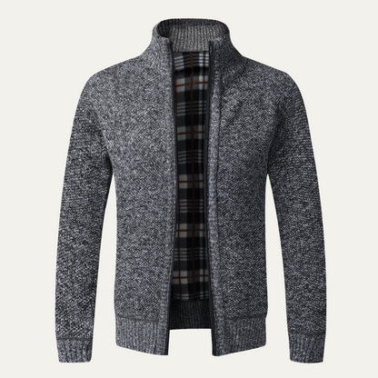 Men's Thick Crew Neck Zipper Sweater Jacket