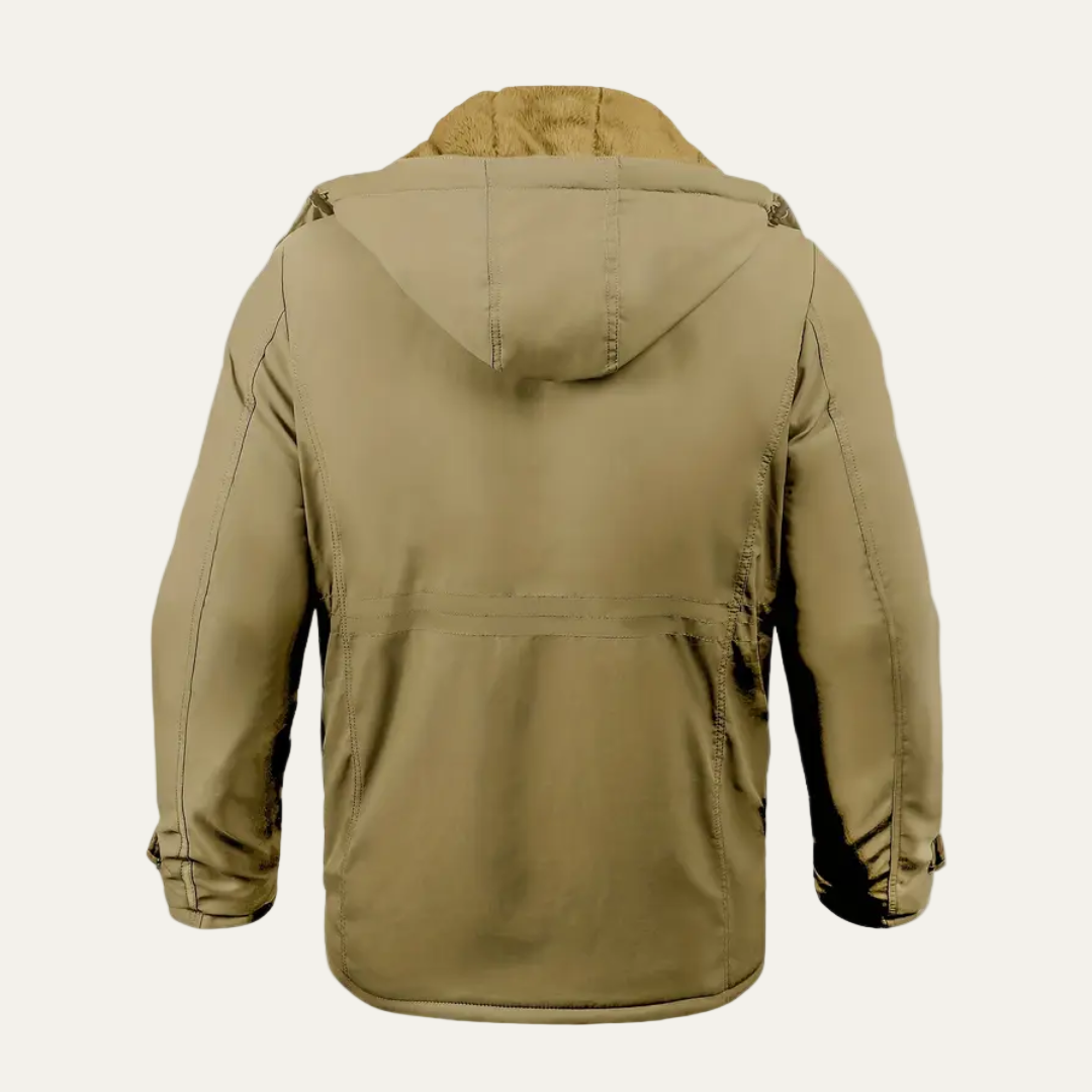 Waterproof Men's Winter Parka Jacket with Hood and Pockets