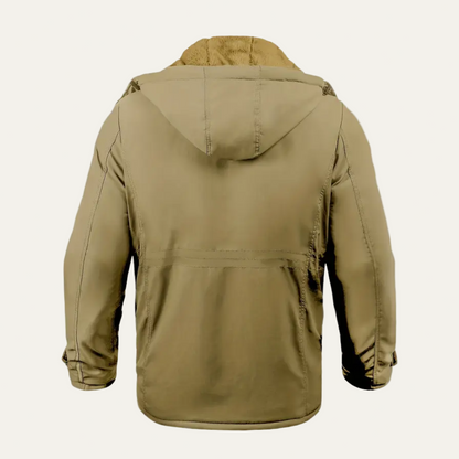 Waterproof Men's Winter Parka Jacket with Hood and Pockets