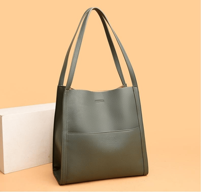 Luxury Red Faux Leather Tote Bag
