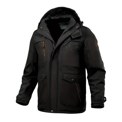 Warm Mens Parka Coat with Fleece Lining and Hood