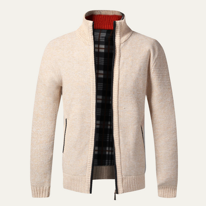 Men's Thick Crew Neck Zipper Sweater Jacket