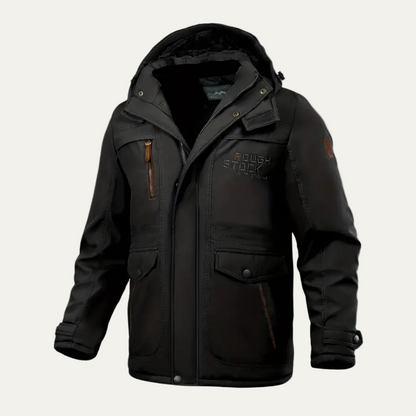 Waterproof Men's Winter Parka Jacket with Hood and Pockets