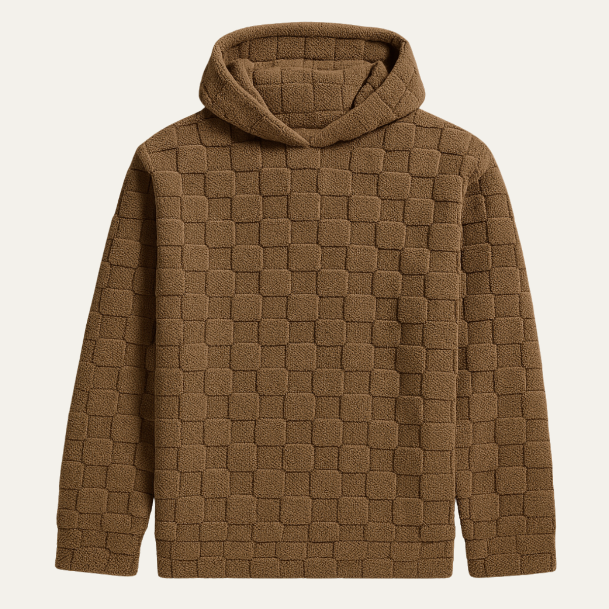 Warm Mens Fleece Coat with Plaid Pattern - OutfitLondon
