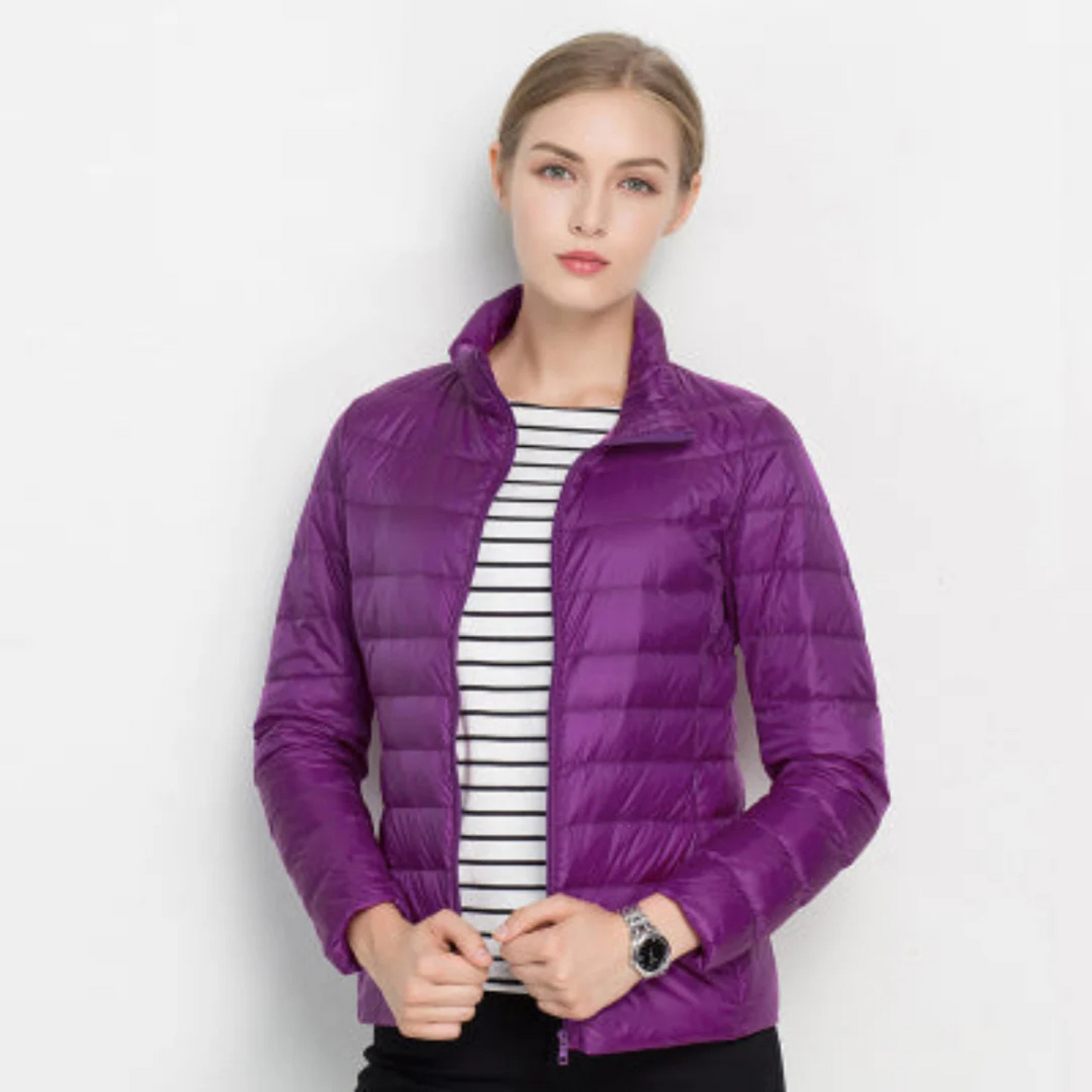 Warm Women's Down Jacket Long Sleeve Coat - OutfitLondon