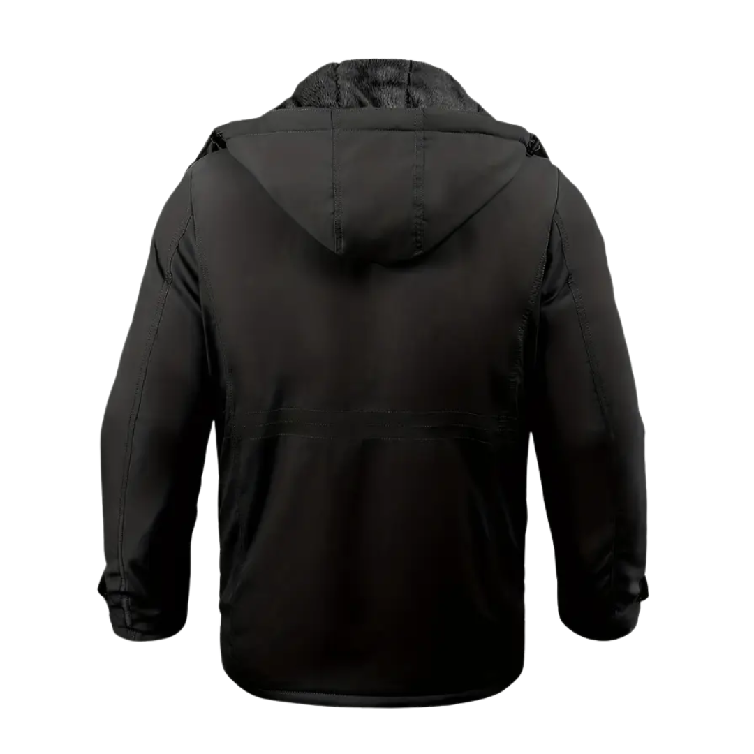 Warm Waterproof Men's Parka Coat with Faux Fur Hood