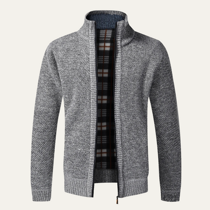 Warm Mens Knit Zipper Cardigan Sweater