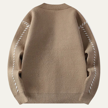 Men's Relaxed Fit V Neck Knitted Cardigan Sweater