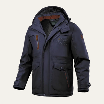Waterproof Men's Winter Parka Jacket with Hood and Pockets