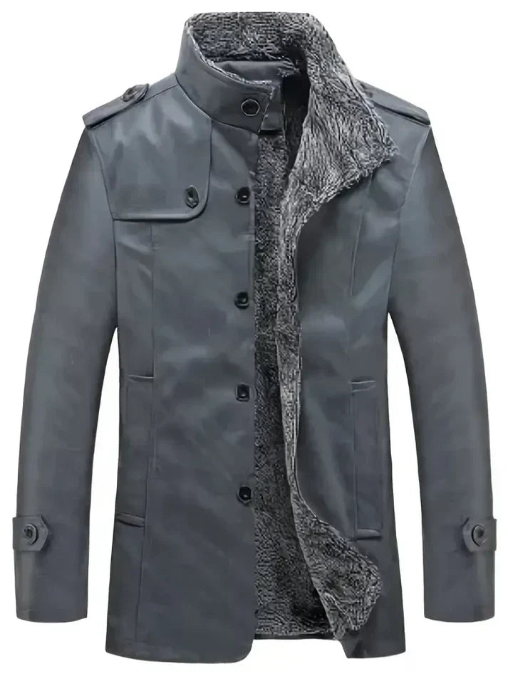 Warm Leather Biker Jacket for Men
