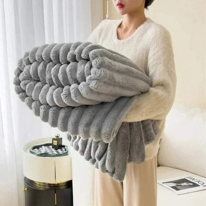 Plush Fake Fur Heavy Throw Blanket