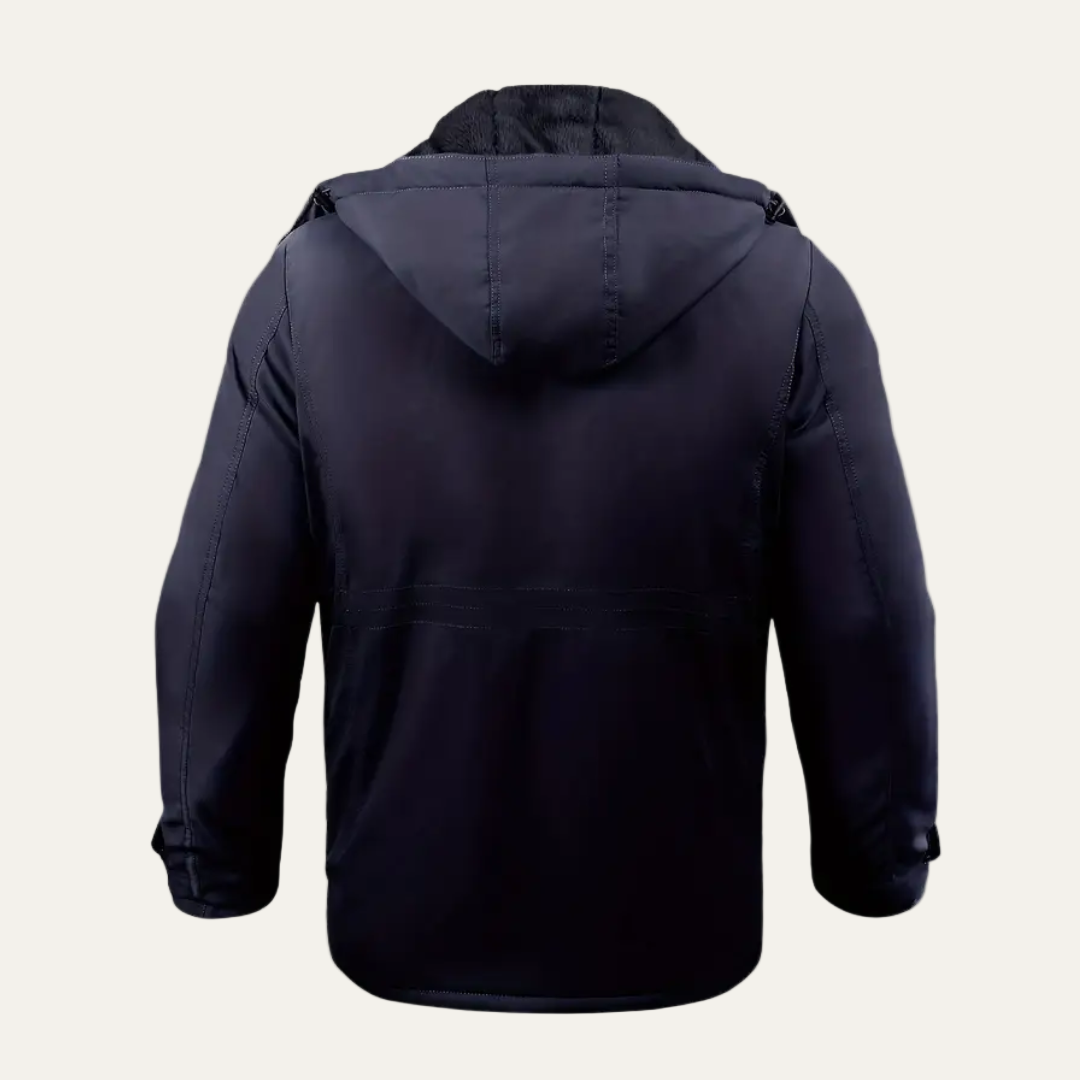 Waterproof Men's Winter Parka Jacket with Hood and Pockets