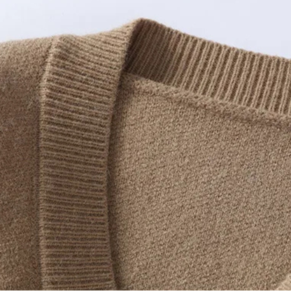 Men's Relaxed Fit V Neck Knitted Cardigan Sweater
