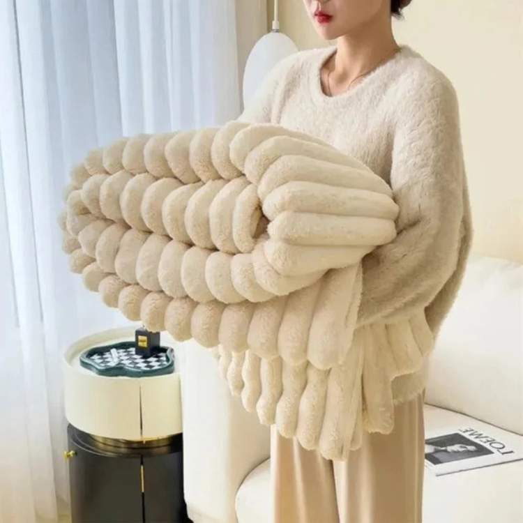 Plush Fake Fur Heavy Throw Blanket