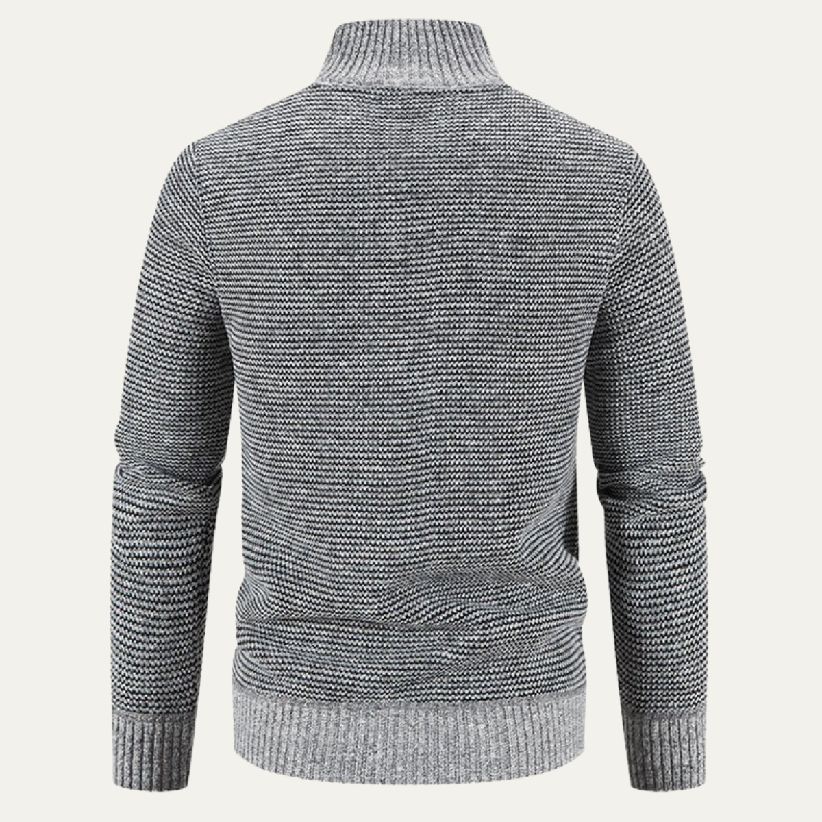 Warm Men's Quilted Bomber Jacket with Ribbed Sleeves