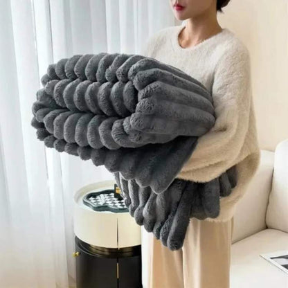 Plush Fake Fur Heavy Throw Blanket