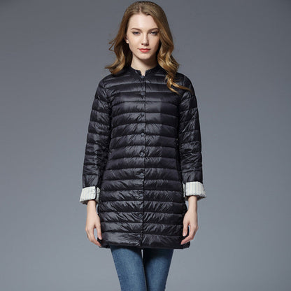 Women's Slim Fit Down Jacket with Medium Length