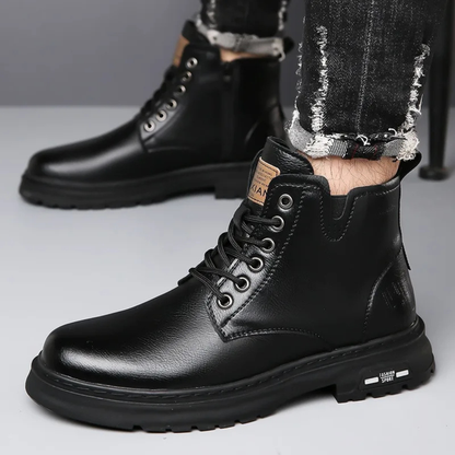 Tall Men's Lace Up Leather Ankle Boots