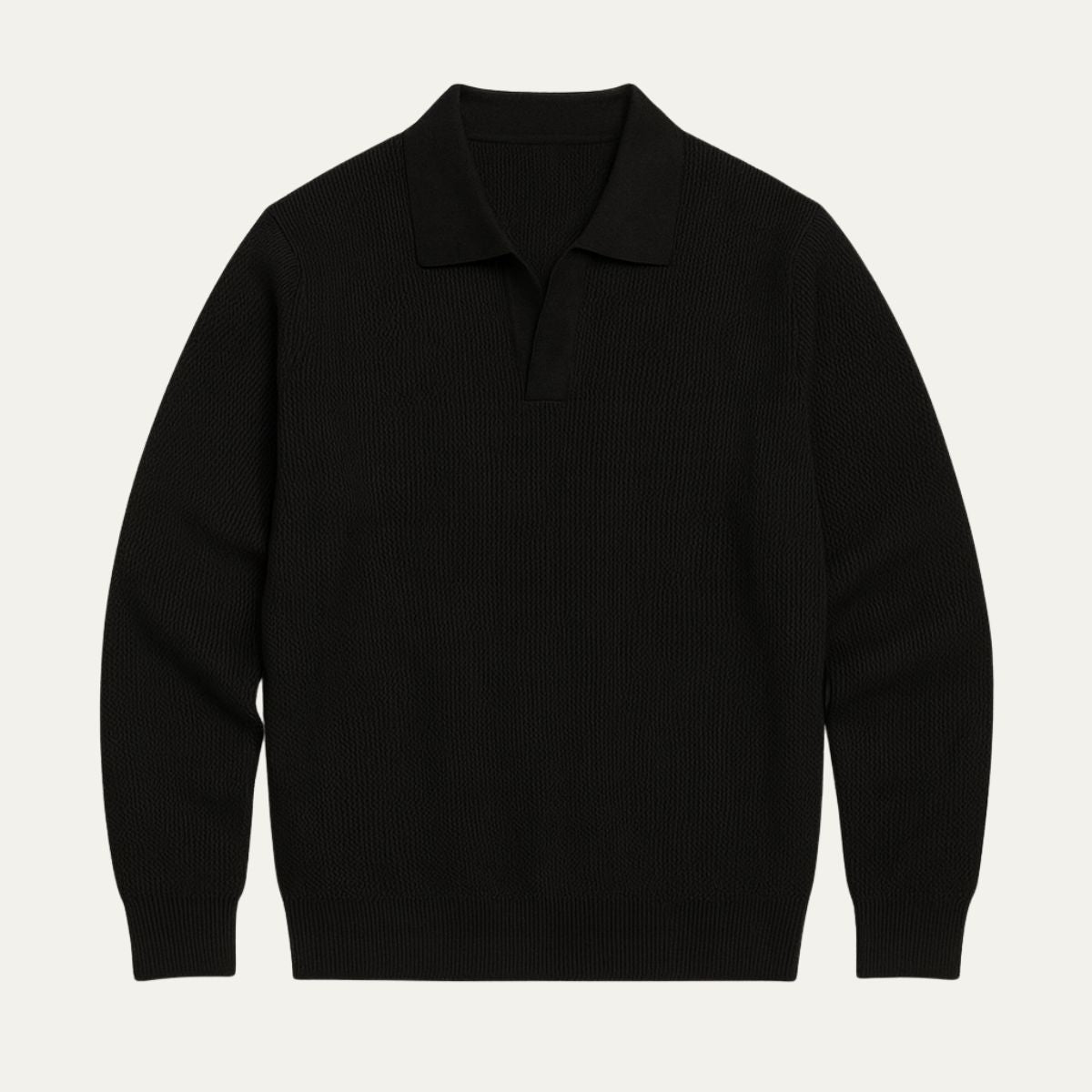 Classic Crew Neck Mens Knitted Polo Sweater