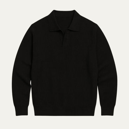 Classic Crew Neck Mens Knitted Polo Sweater
