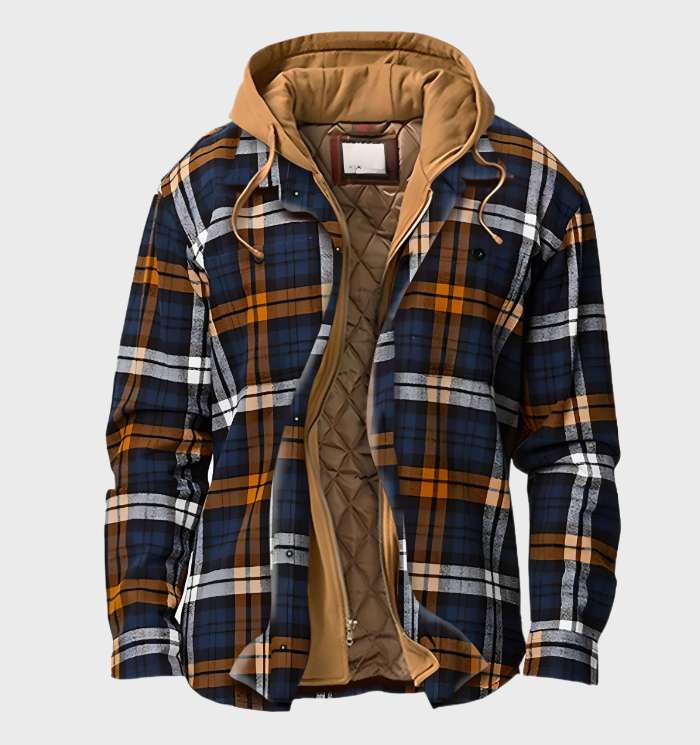 Insulated mens hoodie with quilted design - OutfitLondon