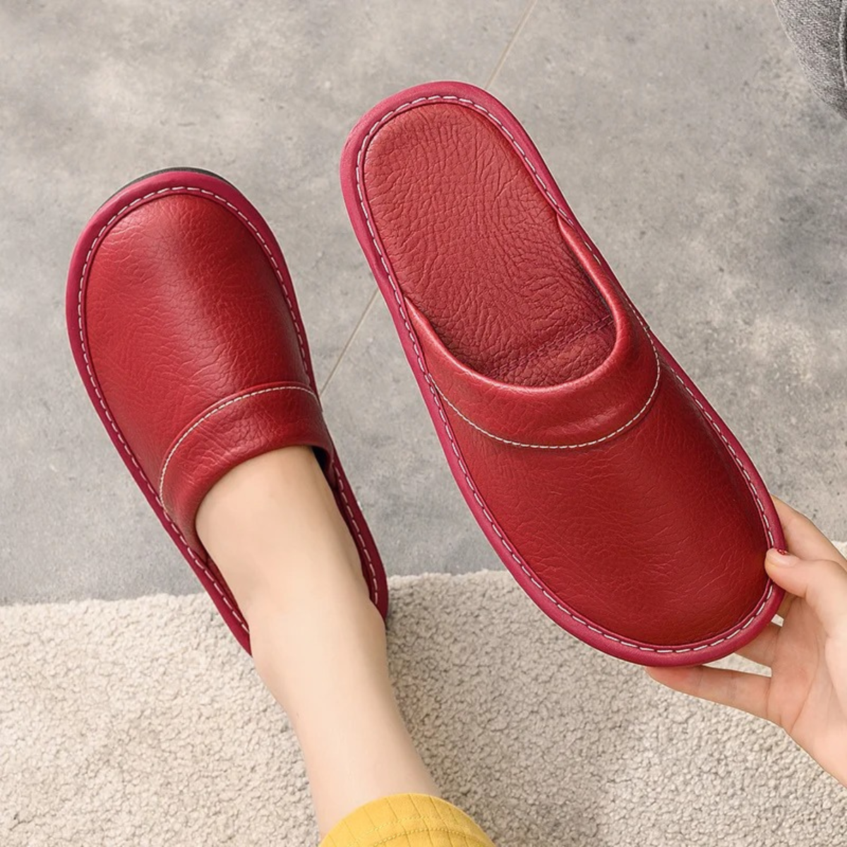Comfortable Men's Leather Slippers
