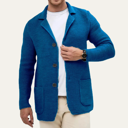 Relaxed Fit Men's Knit Cardigan Jacket