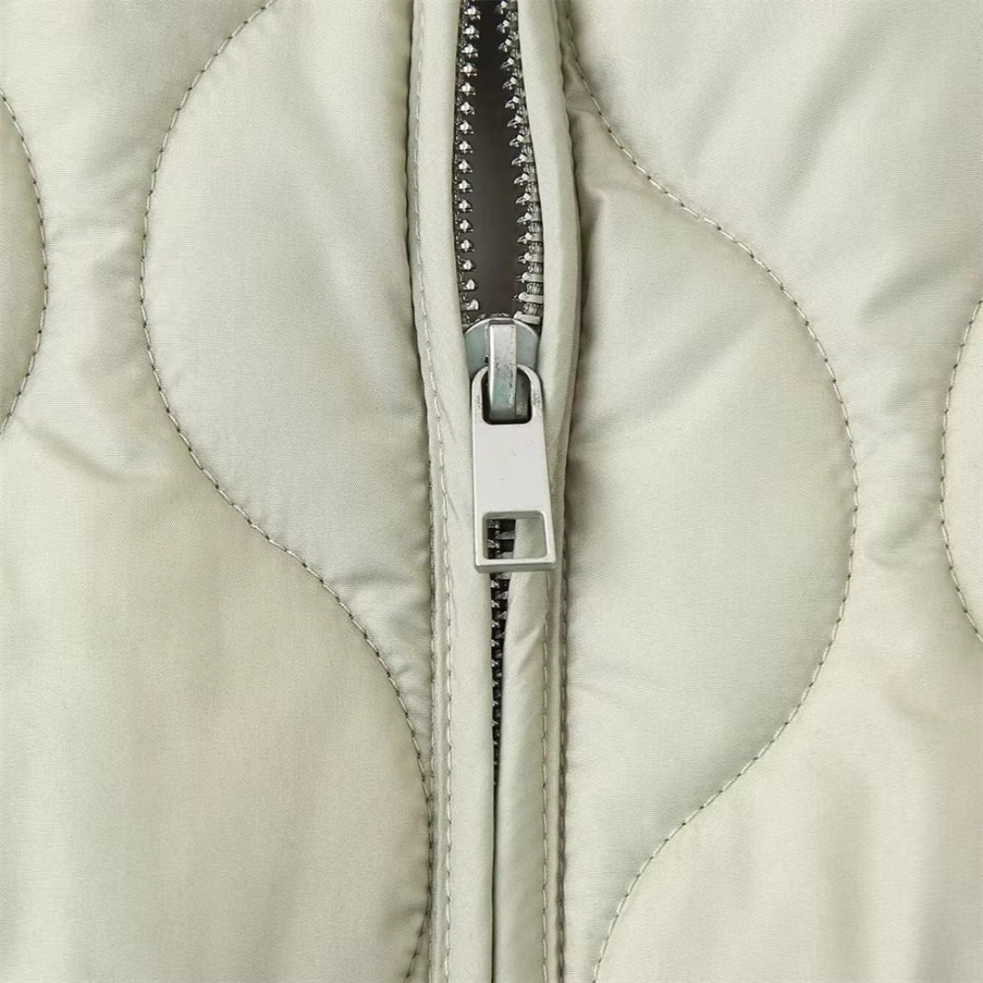 Ladies' Puffer Quilted Zipperless Vest Jacket