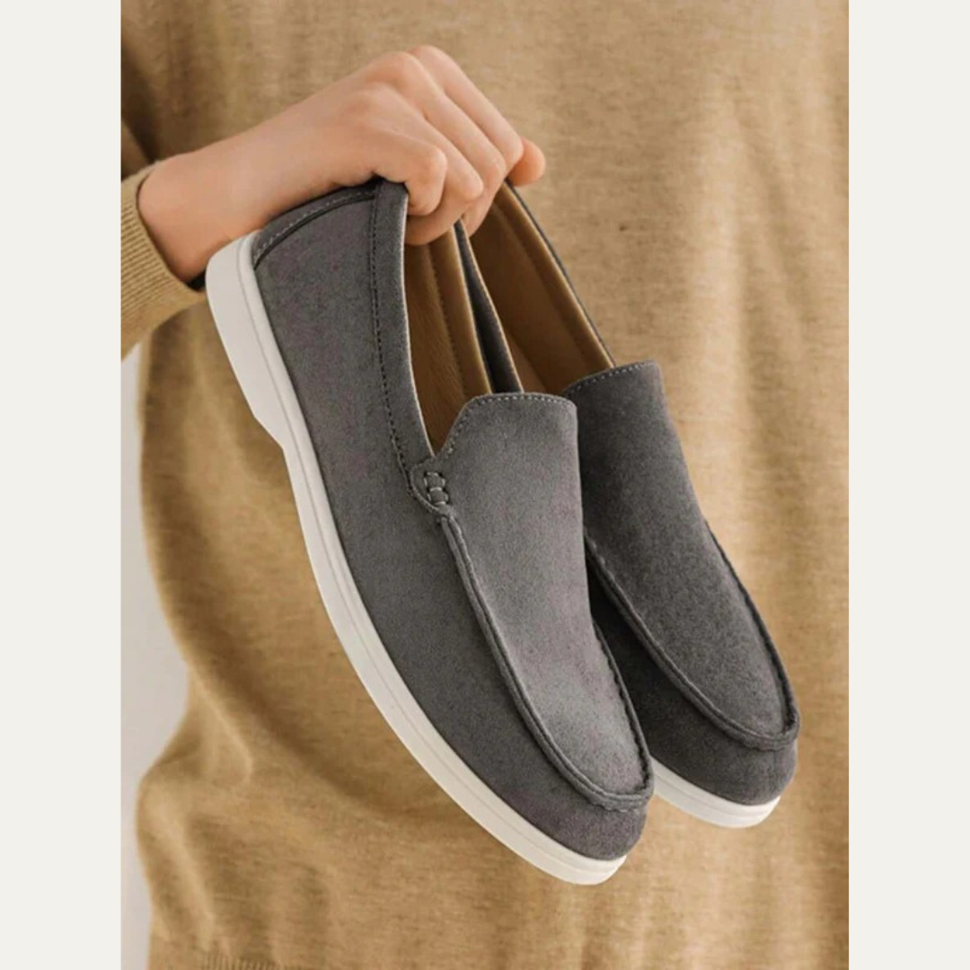 Men's Simple Leather Slip On Loafers Shoes