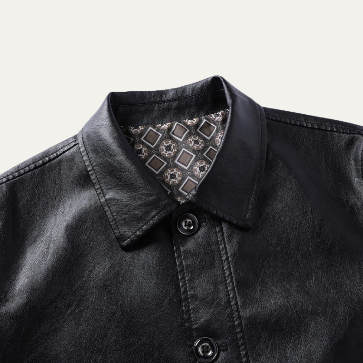 Stylish Men's Synthetic Leather Blazer Jacket