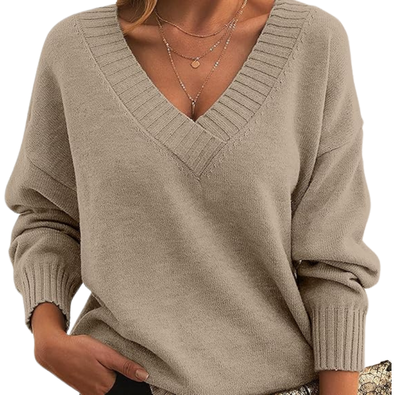 Cozy Ladies V-Neck Cashmere Jumper