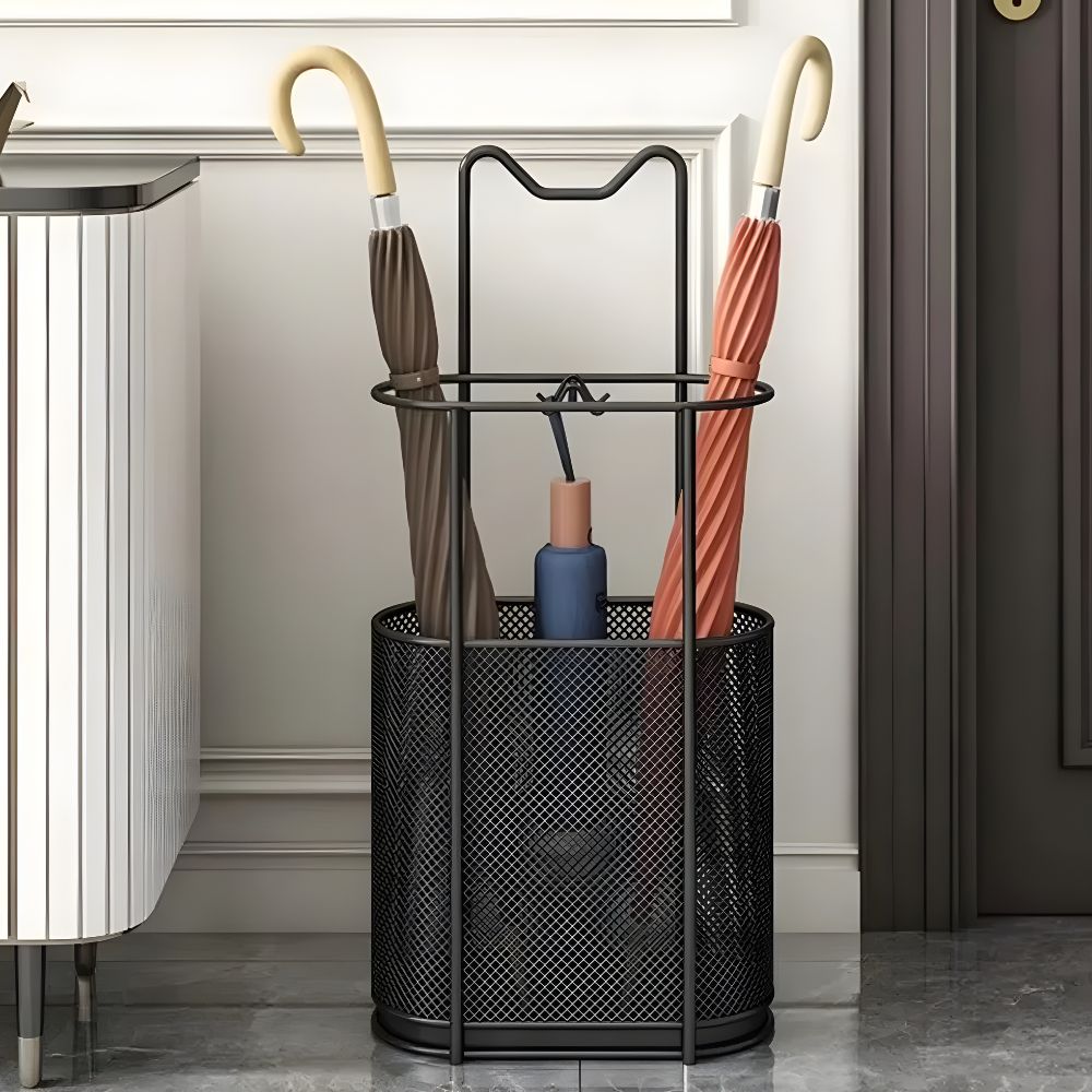 Durable Steel Umbrella Stand With Drip Tray - OutfitLondon